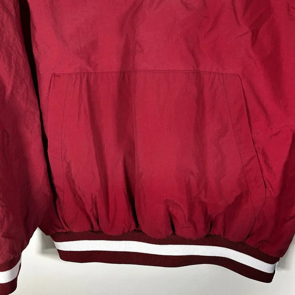Vintage Oklahoma Sooners Sweater XL Red Windbreaker Mesh Lining Pullover - Picture 5 of 9